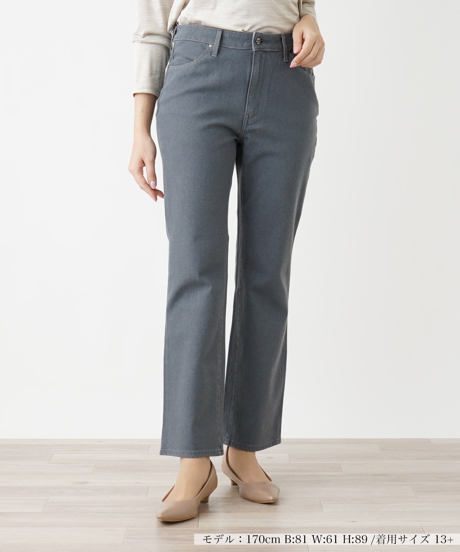 Leilian PLUS HOUSE 【店頭人気】デニムパンツ【L JEANS】 レリアン プラスハウス パンツ ジーンズ・デニムパンツ グレー