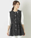 【SALE/41%OFF】TO BE CHIC モノトーンコットンツイード ジレ トゥー ビー シック トップス ベスト・ジレ ホワイト ブラック【送料無料】