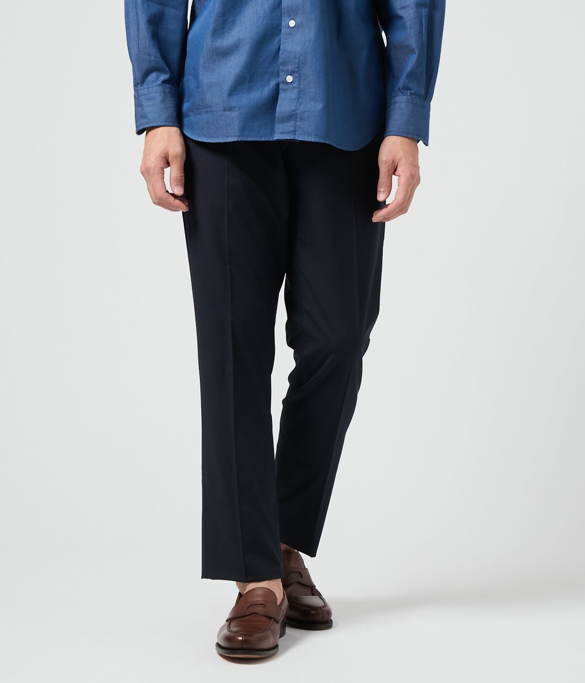 NEWYORKER MEN 【ウォッシャブル・ストレッチ・防シワ】FLEX COMFORT トロピカルストレッチ ウエストアジャストスラックス(セットアップ対応) ニューヨーカー パンツ スラックス・ドレスパンツ ネイビー