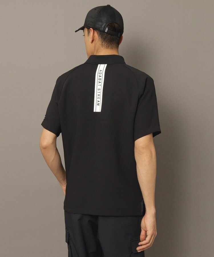 【SALE／30%OFF】ADABAT STREAM 撥水加工 バックプリントロゴ ストレッチ ポロシャツ アダバット トップス ポロシャツ ベージュ ブラック【送料無料】
