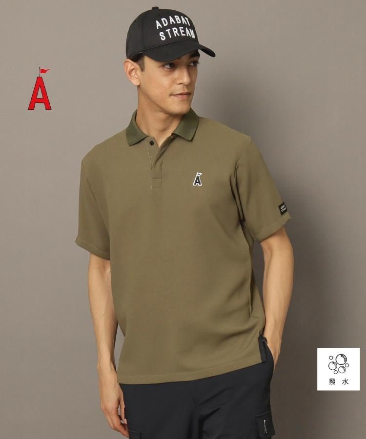 【SALE／30%OFF】ADABAT STREAM 撥水加工 バックプリントロゴ ストレッチ ポロシャツ アダバット トップス ポロシャツ ベージュ ブラック【送料無料】