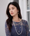 DRESS+ 華やかな4連パールネックレス ドレスプラス アクセサリー・腕時計 ネックレス ホワイト