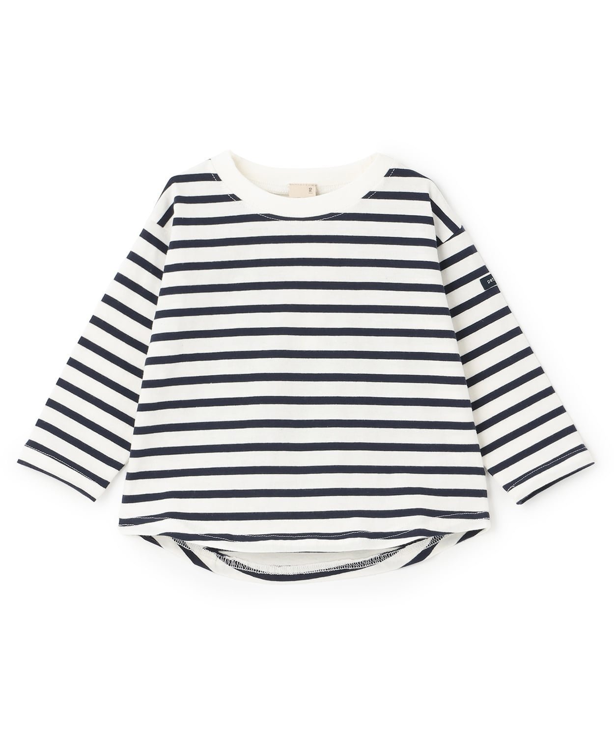 【SALE/60%OFF】petit main 【Food Stain Resistant】Striped Long-Sleeve T-Shirt Narumiya Online Tops Cut and Sewn T-Shirt Navy Beige Blue Pink Green