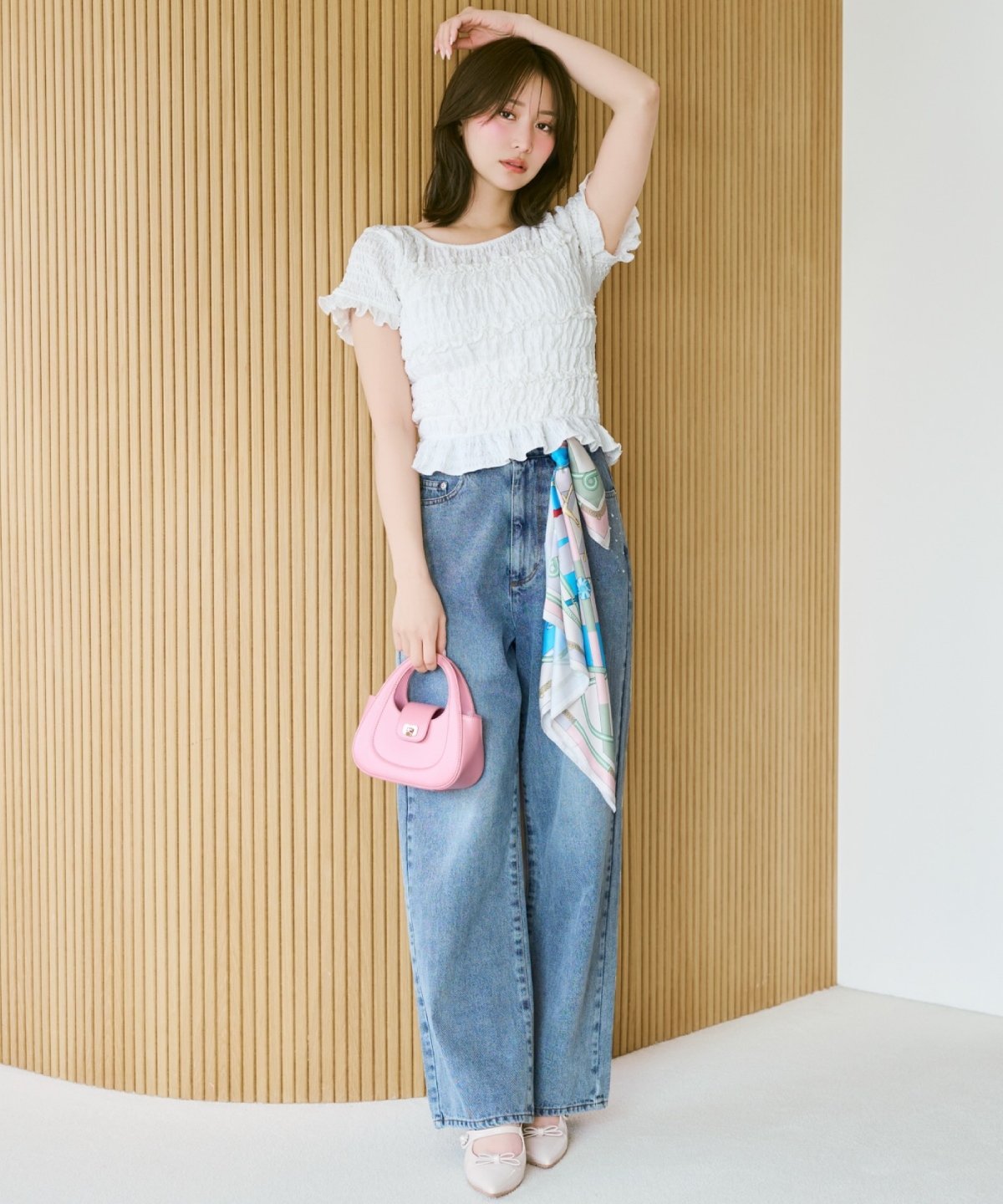WILLSELECTION ビジューポケットワイドデニムパンツ ウィルセレクション パンツ ジーンズ・デニムパンツ ブルー ネイビー