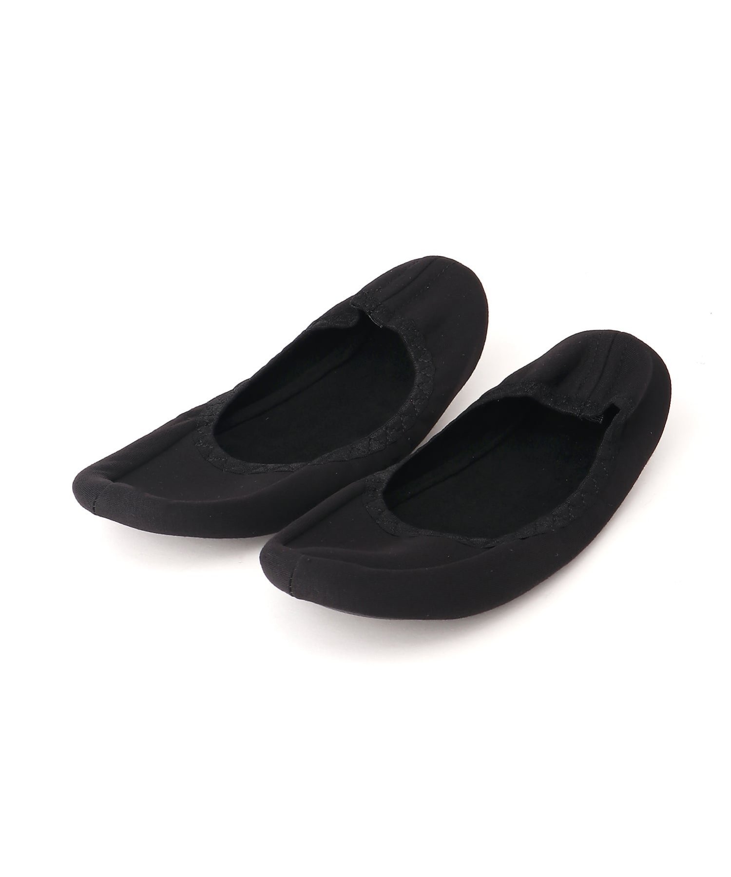 FReePLACe FReePLACe/(W)ポーチ付き シンプル 折りたたみスリッパ ミニョントレフル ルームヨンマルサンセレクティッド シューズ・靴 その他のシューズ・靴 ブラック