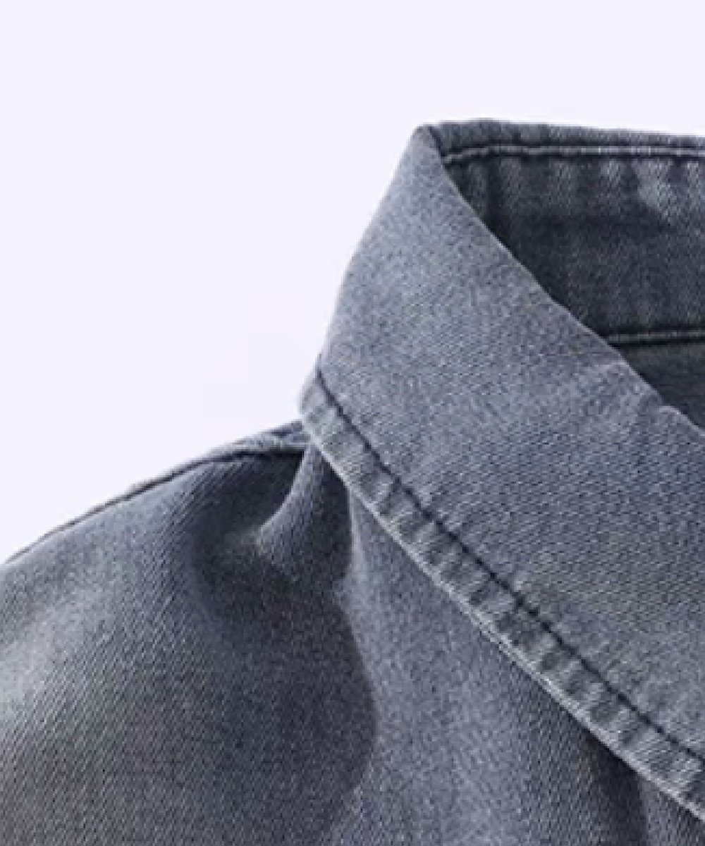 U:UME Star Embroidery Denim Shirt ユーム トップス シャツ・ブラウス ブラック ブルー