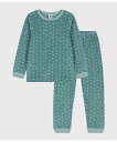 【SALE/10%OFF】PETIT BATEAU ベロア長袖パジャマ プチバトー インナー・ルームウェア パジャマ ホワイト【送料無料】