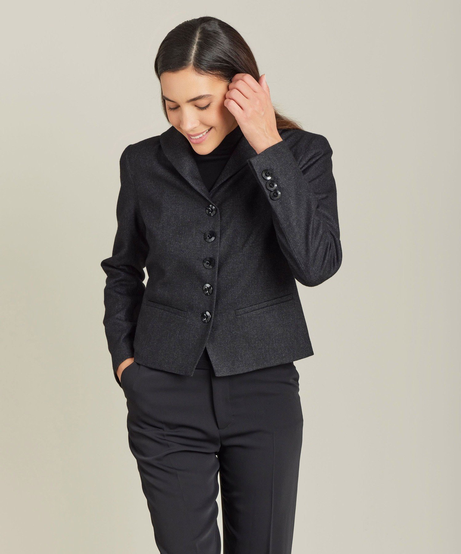 【Outlet】TV48 VESTE ジャケット アニエスベー ジャケット・アウター テーラードジャケット・ブレザー グレー ブラック