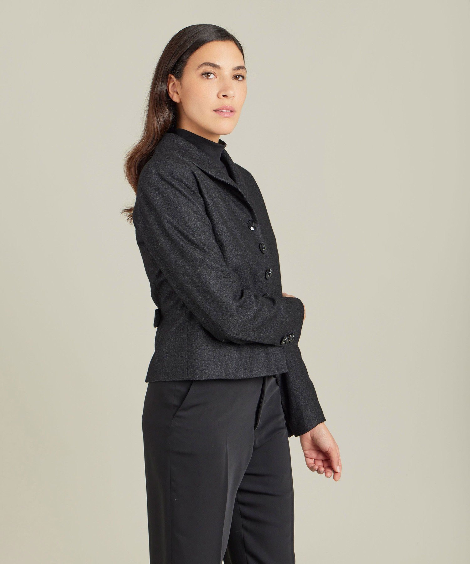 【Outlet】TV48 VESTE ジャケット アニエスベー ジャケット・アウター テーラードジャケット・ブレザー グレー ブラック