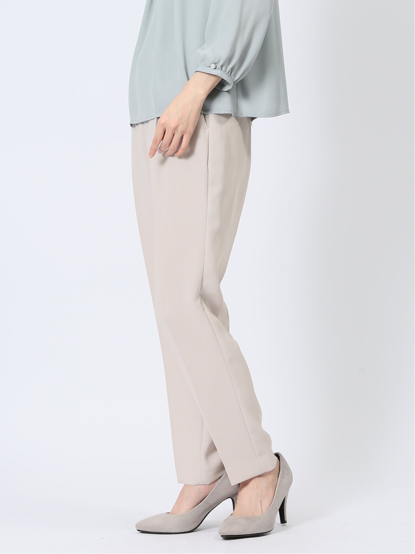 【SALE／30%OFF】m.f.editorial ストレッチウォッシャブル テーパードパンツ ライトグレー(セットアップ可能) 【25SS】 レディース スーツ スラックス パンツ ビジネス カジュアル 仕事 通勤 セットアップ タカキュー スーツ・フォーマル スーツパンツ グレー【送料無料】