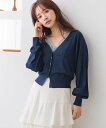 【SALE/60%OFF】mysty woman 機能性素材・シアーVネックカーディガン ミスティウーマン トップス カーディガン ネイビー グレー ホワイト