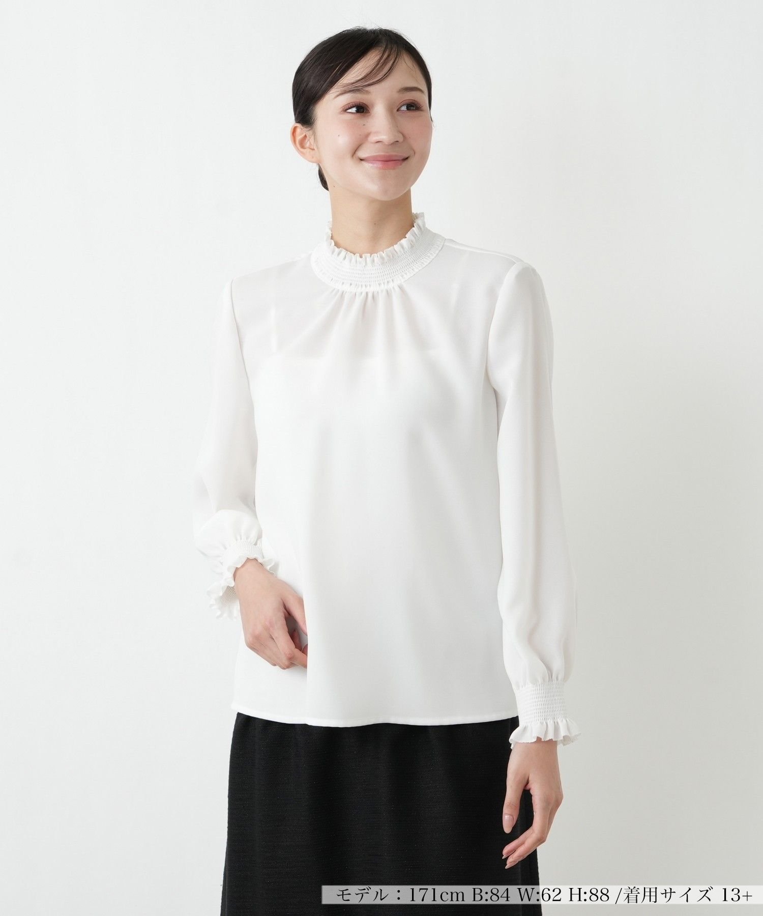 Leilian PLUS HOUSE 【店頭人気】ブラウス レリアン プラスハウス トップス シャツ・ブラウス ホワイト