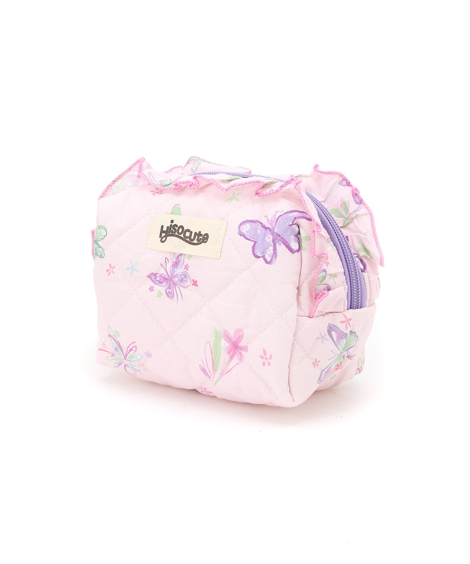 Mignonjour Mignonjour/(W)フリルキルティングポーチ ミニョントレフル ルームヨンマルサンセレクティッド 財布・ポーチ・ケース ポーチ ホワイト ピンク