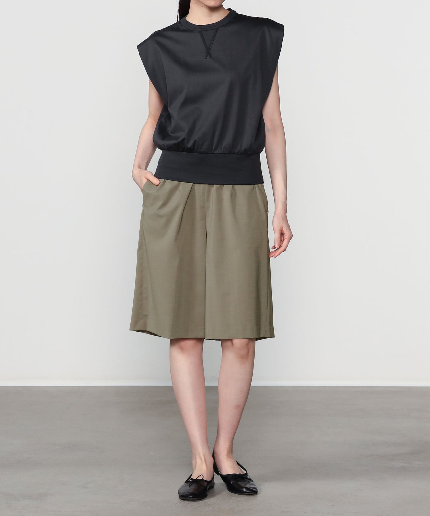 Bshop MORRIS & SONS ｜ ストレッチ イージーショーツ WOMEN ビショップ パンツ キュロット ネイビー