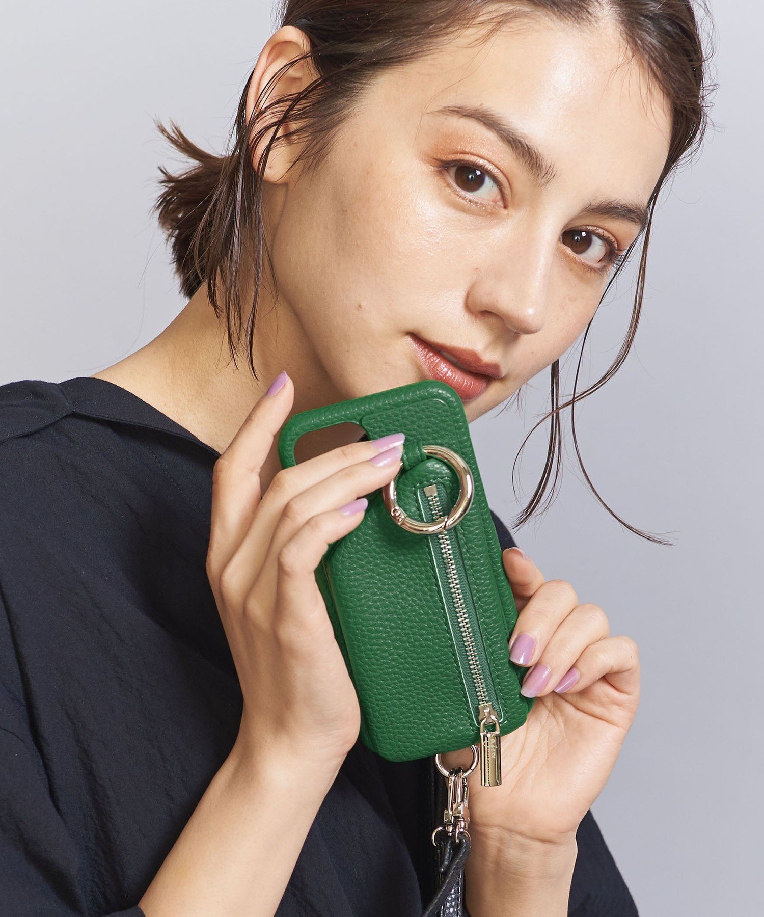 BEAUTY YOUTH UNITED ARROWS ＜AJEW＞CADENAS ストラップ iPhone13Pro ケース ビューティー＆ユース ユナイテッドアローズ スマホグッズ オーディオ機器 スマホ タブレット PCケース/カバー ブラック ベージュ レッド ブラウン グリーン カーキ ネイビー【送料無料】