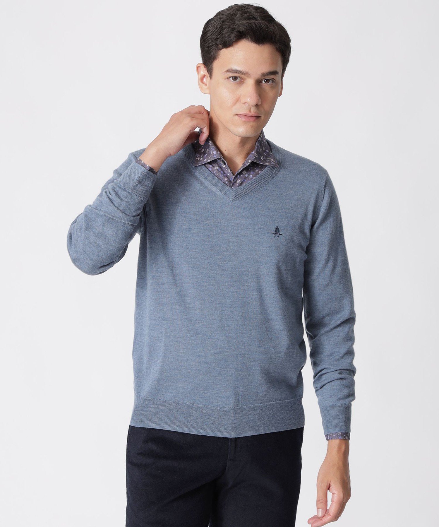 【SALE／28%OFF】Paul Stuart ファインウールメランジVネックセーター/ニット ポール・スチュアート トップス ニット ブルー レッド ネイビー【送料無料】