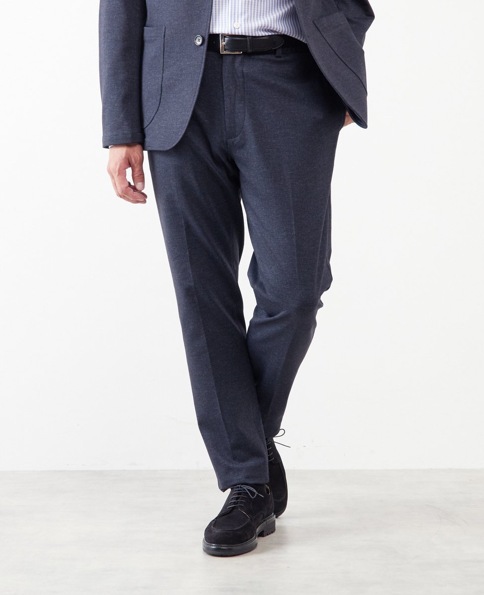 MEN'S MELROSE プリントテックジャージテーパードコンフォートパンツ(セットアップ可) メンズメルローズ パンツ スラックス・ドレスパンツ ネイビー ベージュ ブラウン グレー