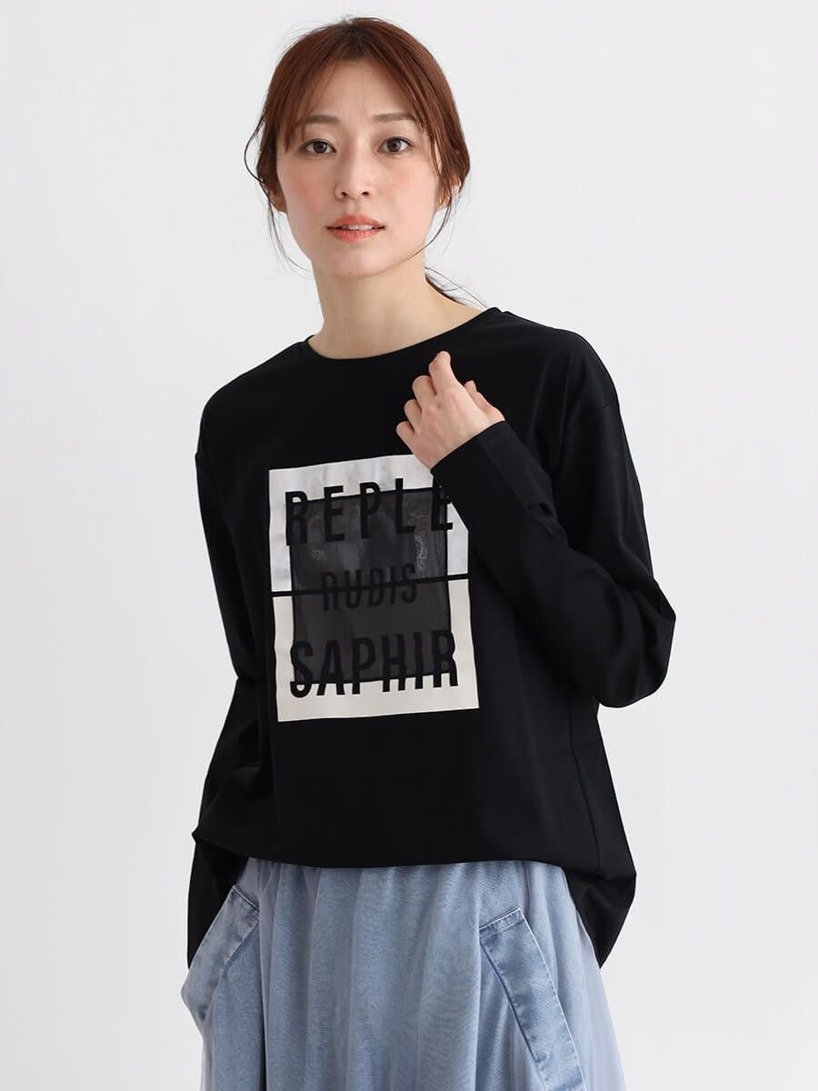 【SALE／30%OFF】CLOVE オーガンジーロゴロンT ラシュッド トップス カットソー・Tシャツ ブラック ホ..