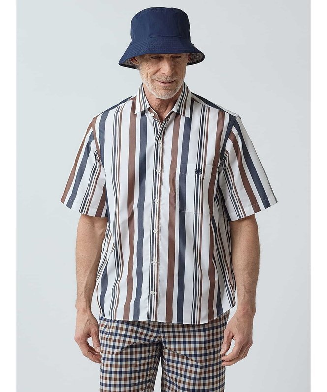 【SALE／20%OFF】Aquascutum MEN AQ Stripe Short Sleeve Shirt アクアスキュータム トップス シャツ・..