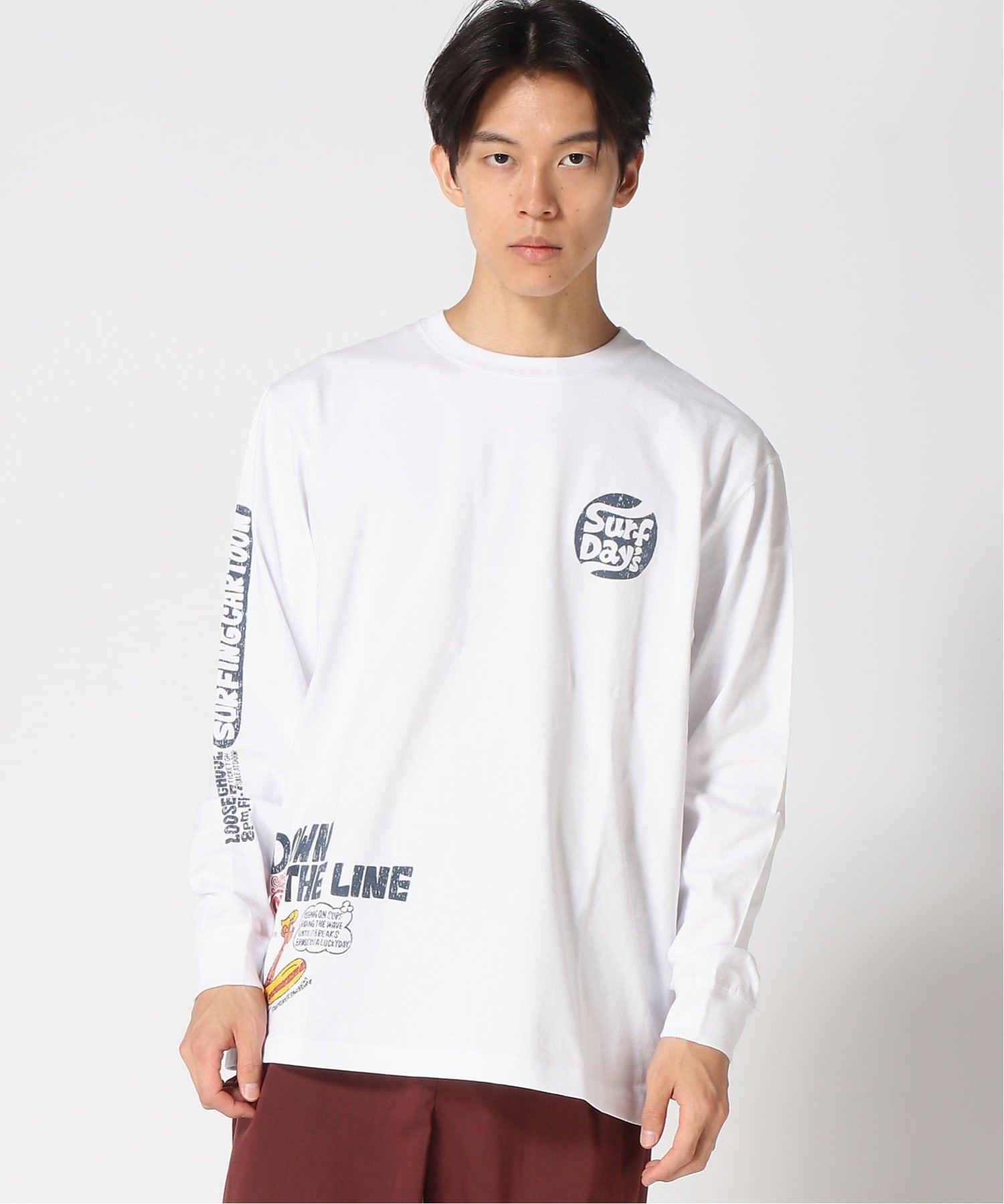 SURF DAY'S SURF DAY'S/(M)LS プリント TEE フララニハワイ トップス カットソー・Tシャツ ホワイト ブラック