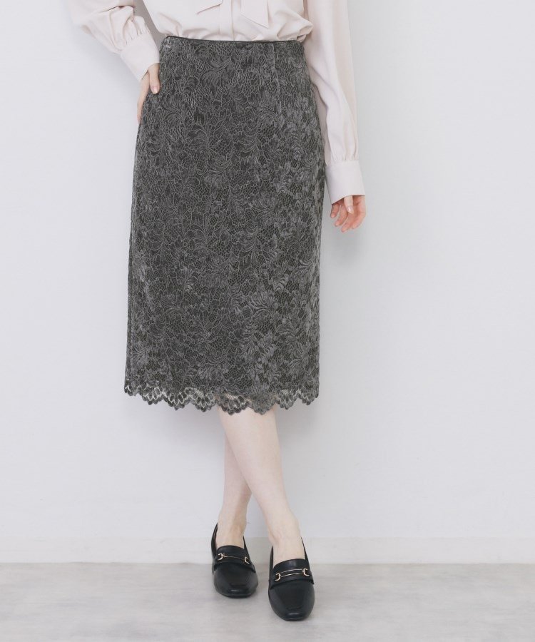 index モールレースタイトスカート【洗濯機OK】 インデックス スカート その他のスカート グレー パープル イエロー【送料無料】のサムネイル