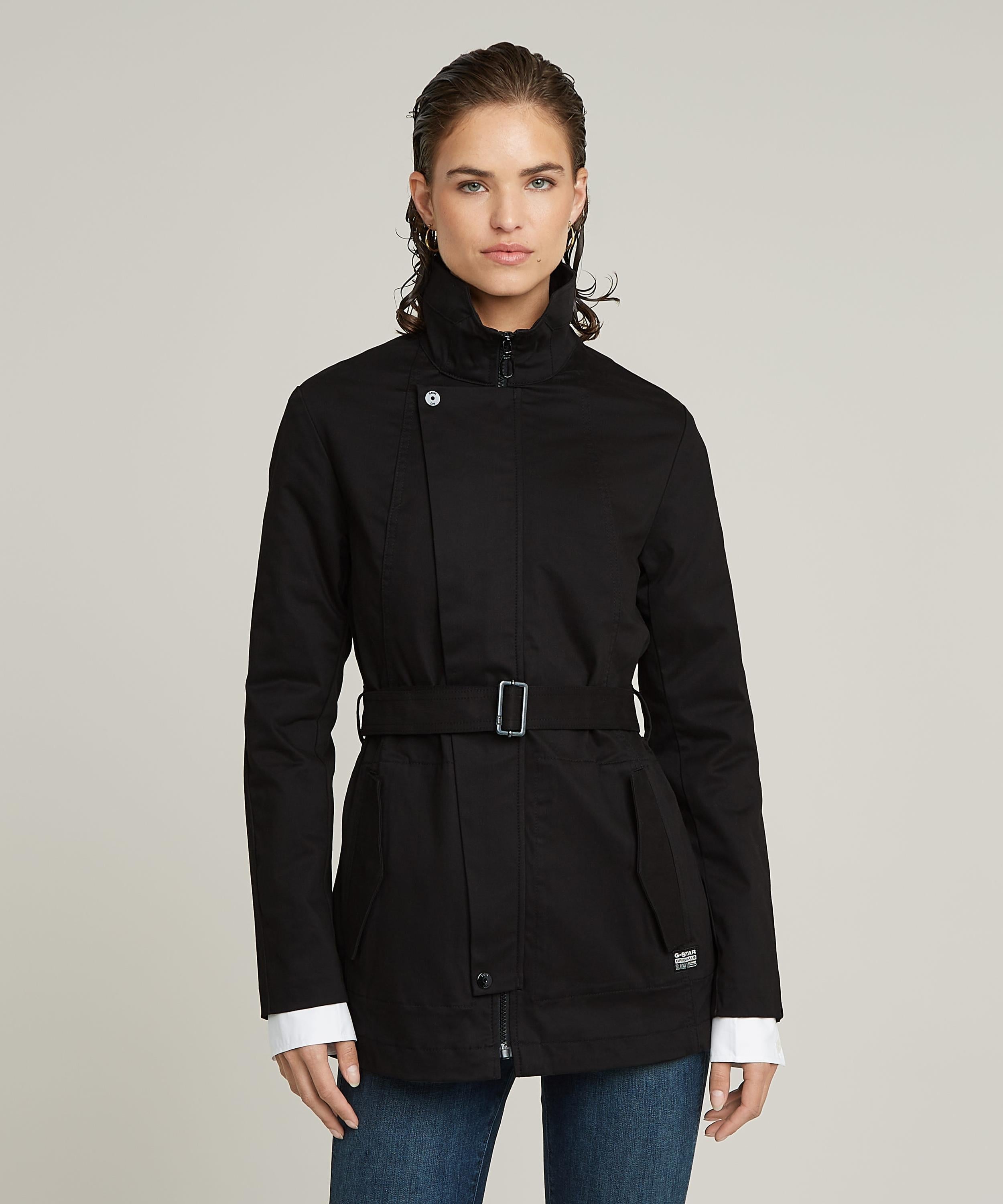 【SALE／30%OFF】G-Star RAW 【公式ショップ】Short Trench Coat/スタンドカラーミドルレングスコート ジースターロゥ ジャケット・アウター ブルゾン・ジャンパー ブラック【送料無料】