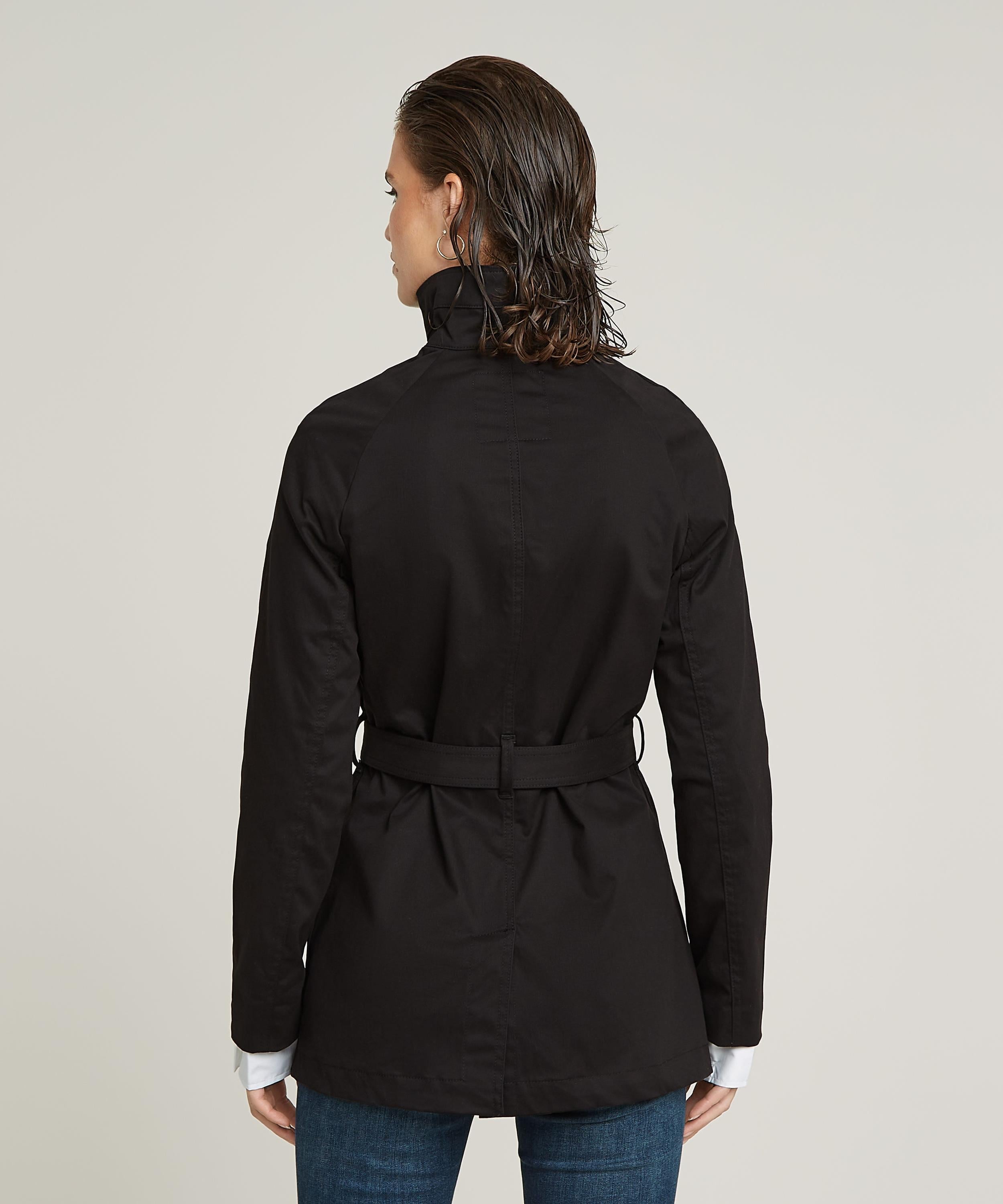 【公式ショップ】Short Trench Coat/スタンドカラーミドルレングスコート ジースターロゥ ジャケット・アウター ブルゾン・ジャンパー ブラック