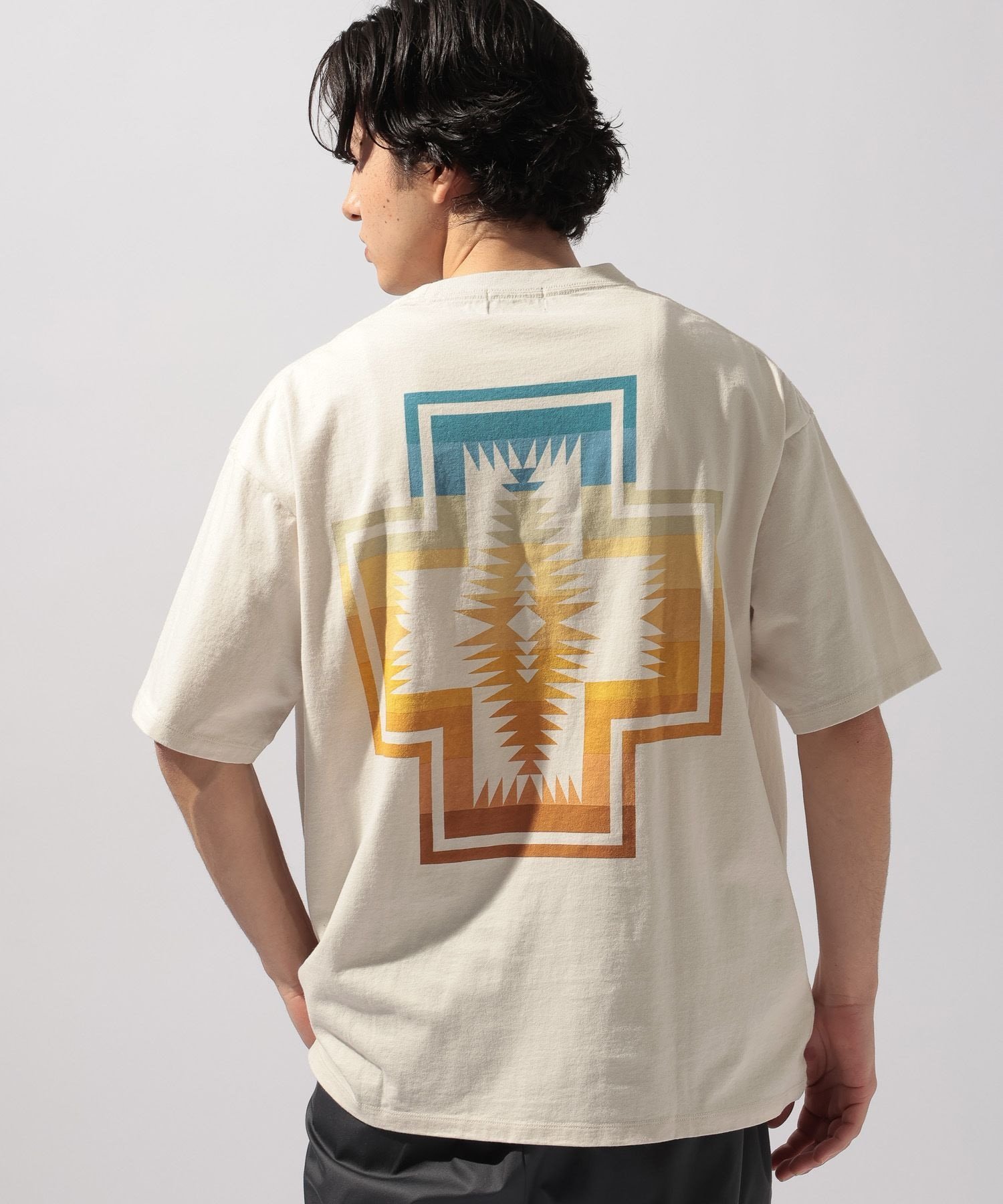 niko and ... 【PENDLETON(ペンドルトン)】別注BACK PRINT POCKET TEE ニコアンド トップス カットソー・Tシャツ ホワイト ネイビー【送料無料】