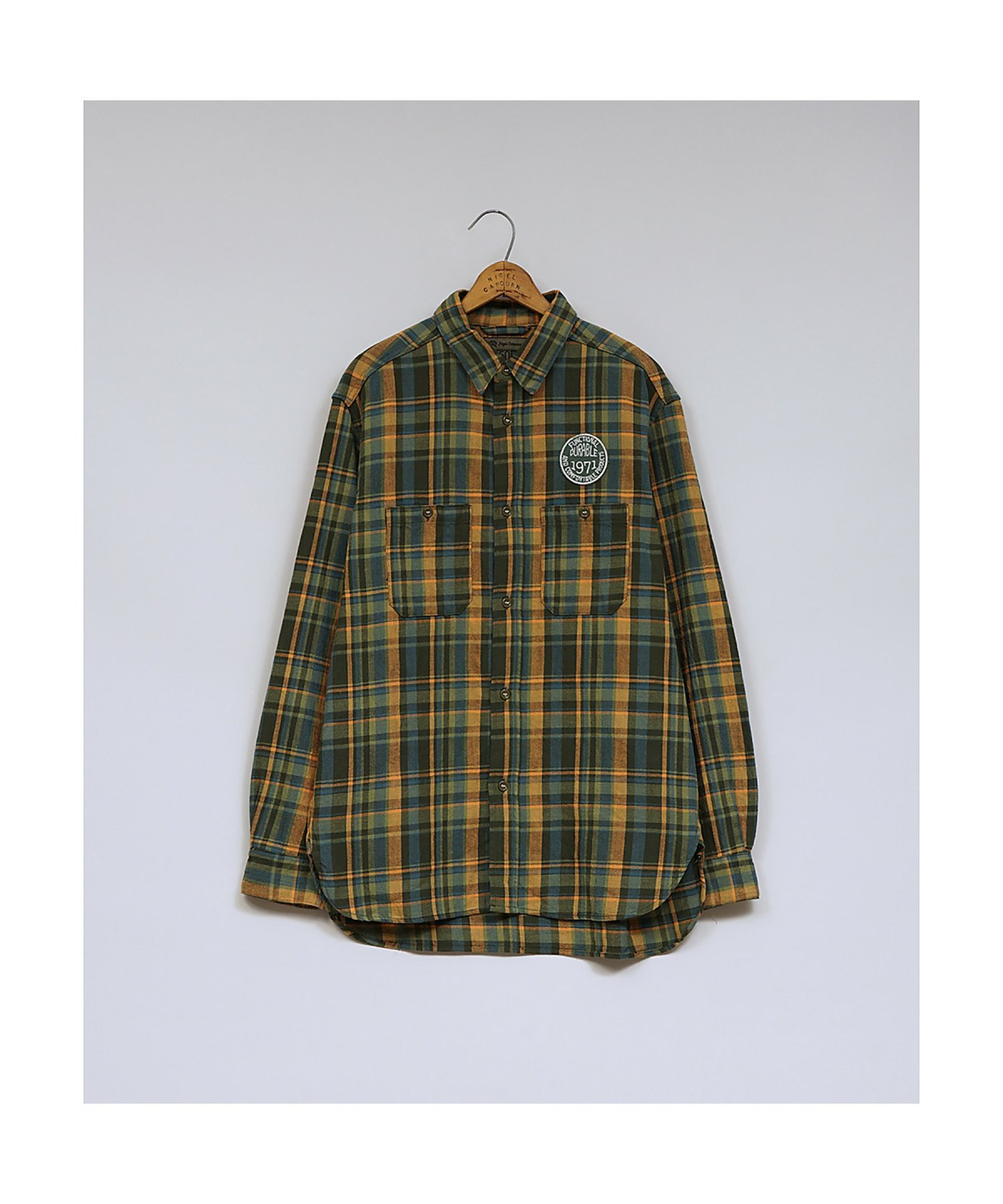 【SALE／40%OFF】Nigel Cabourn 【公式】ナイジェル・ケーボン / MAN / ユーティリティーシャツ - コット ナイジェル・ケーボン トップス シャツ・ブラウス オレンジ グリーン【送料無料】