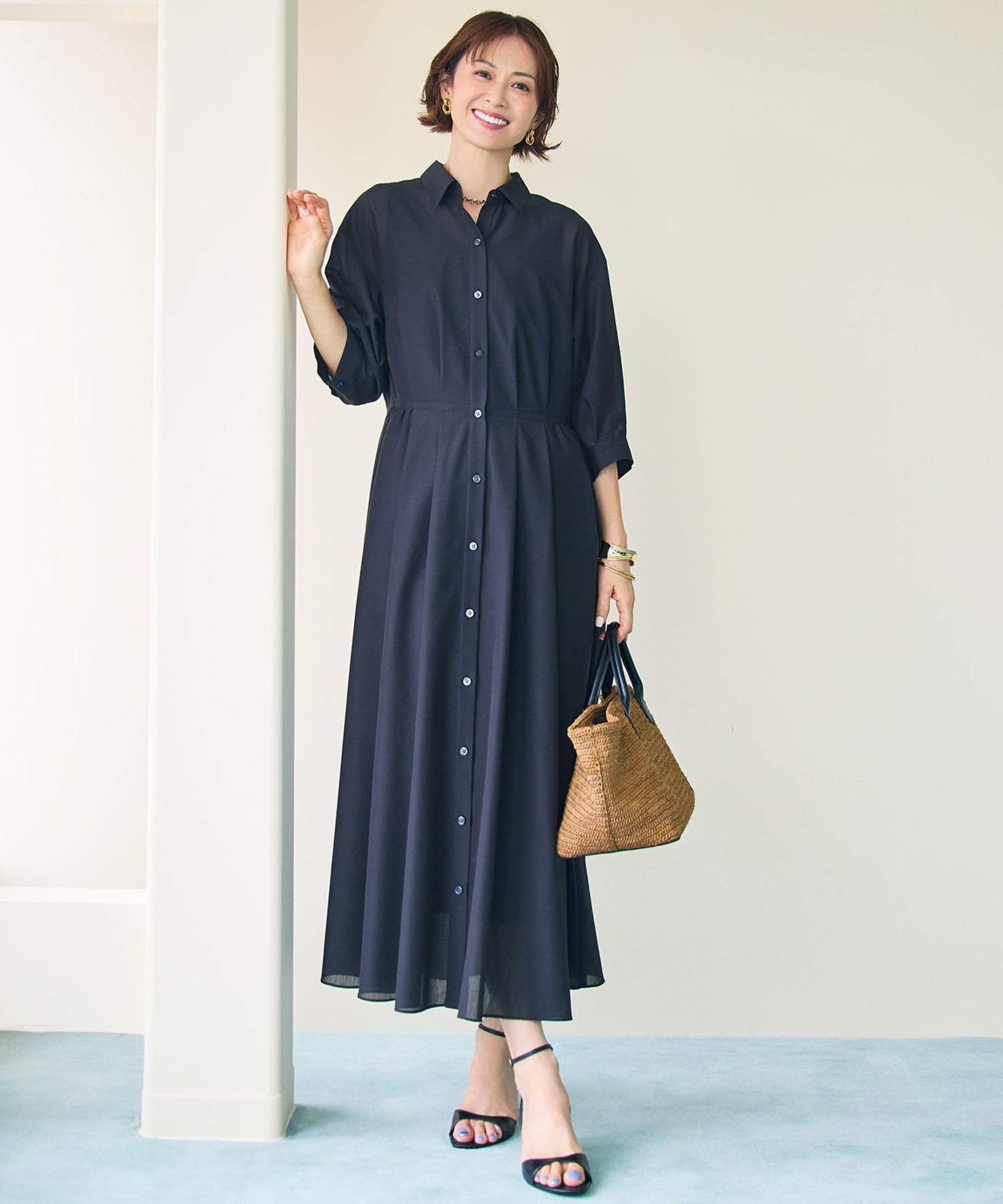 自由区 【カタログ掲載】シアーボイルシャツ ワンピース ジユウク ワンピース・ドレス シャツワンピース ブラウン ブラック【送料無料】 stylife-15639293 Rakuten Fashion サンプル画像2