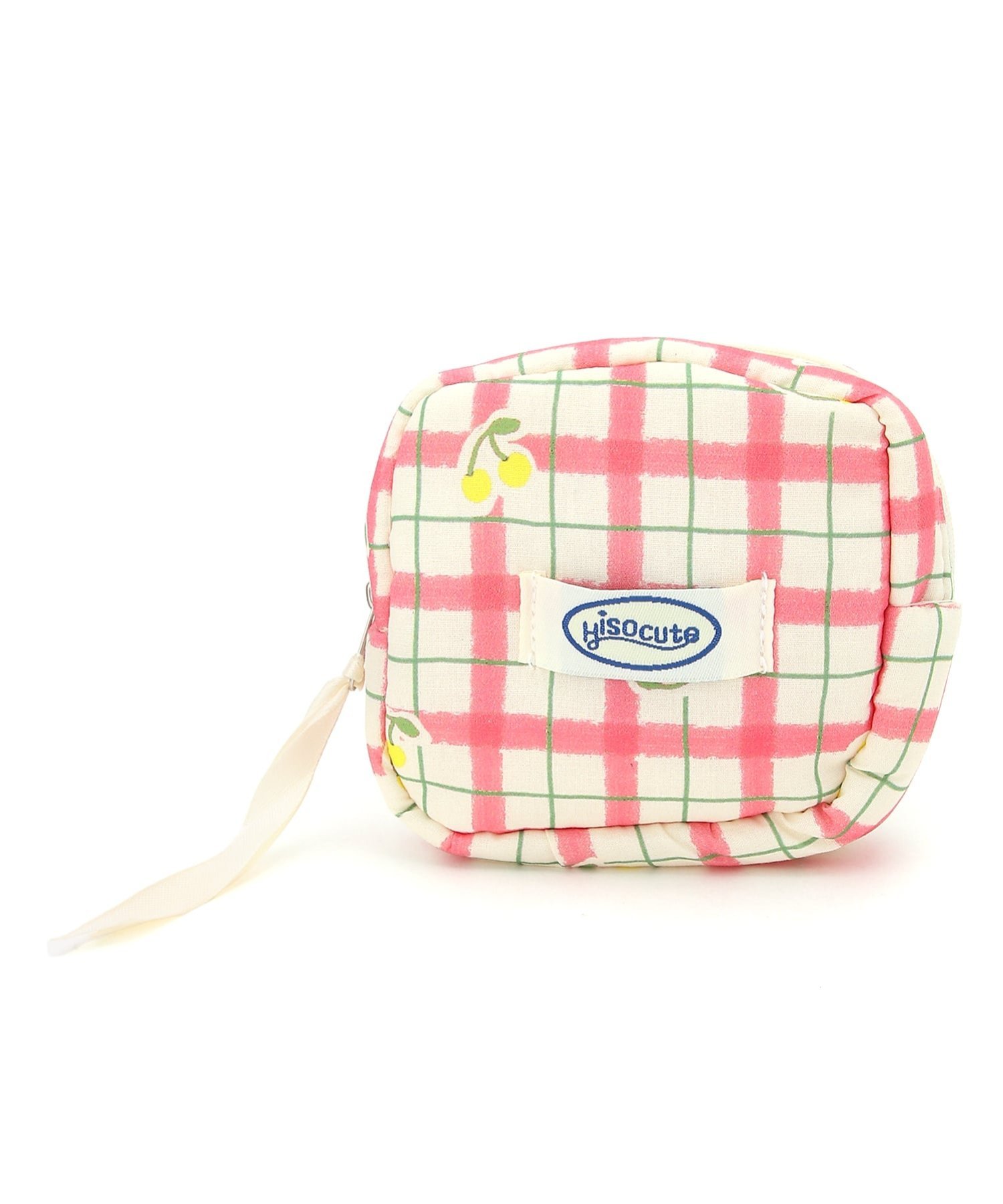 Mignonjour Mignonjour/(W)さくらんぼチェック柄ミニポーチ ミニョントレフル ルームヨンマルサンセレクティッド 財布・ポーチ・ケース ポーチ レッド ブルー ブラウン ピンク グリーン イエロー