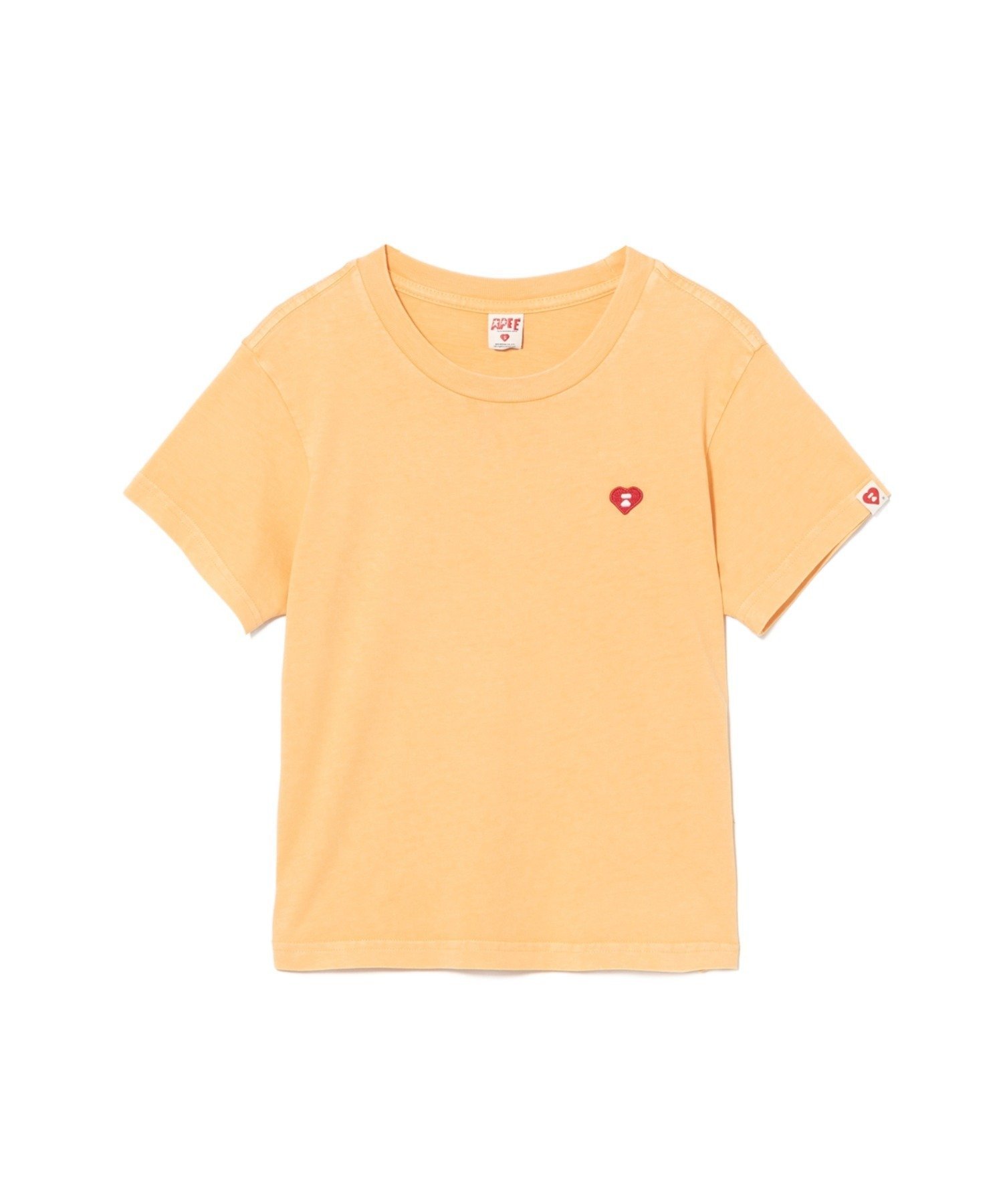 A BATHING APE HEART BADGE CROP TEE #2 ア ベイシング エイプ トップス カットソー・Tシャツ ピンク オレンジ イエロー【送料無料】