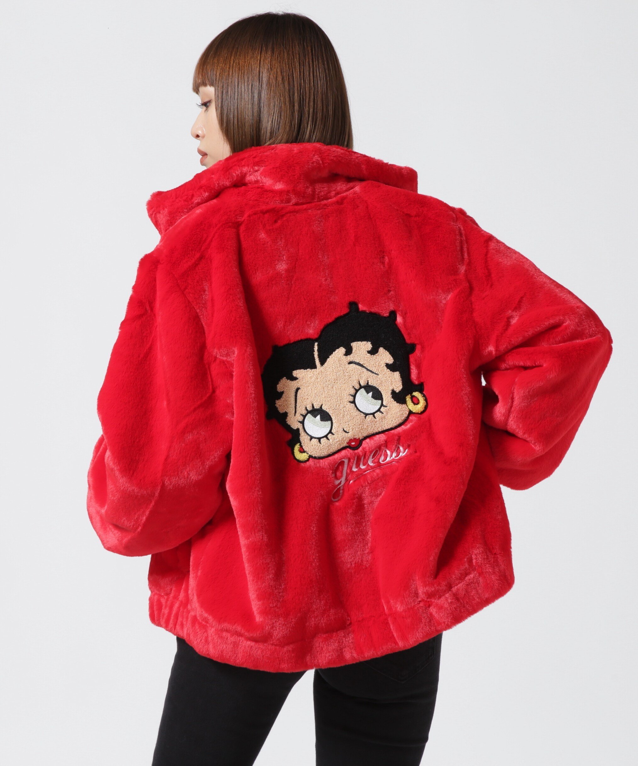LHP GUESS/ゲス/GO BETTY BOOP FUR JACKET/ファージャケット エルエイチピー ジャケット・アウター ブルゾン・ジャンパー レッド【送料無料】のサムネイル
