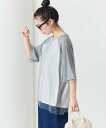 【SALE/30%OFF】FREAK'S STORE ラグラン チュール ドッキング プルオーバー【限定展開】 25SS フリークスストア トップス カットソー・Tシャツ グレー ベージュ ブラック ネイビー