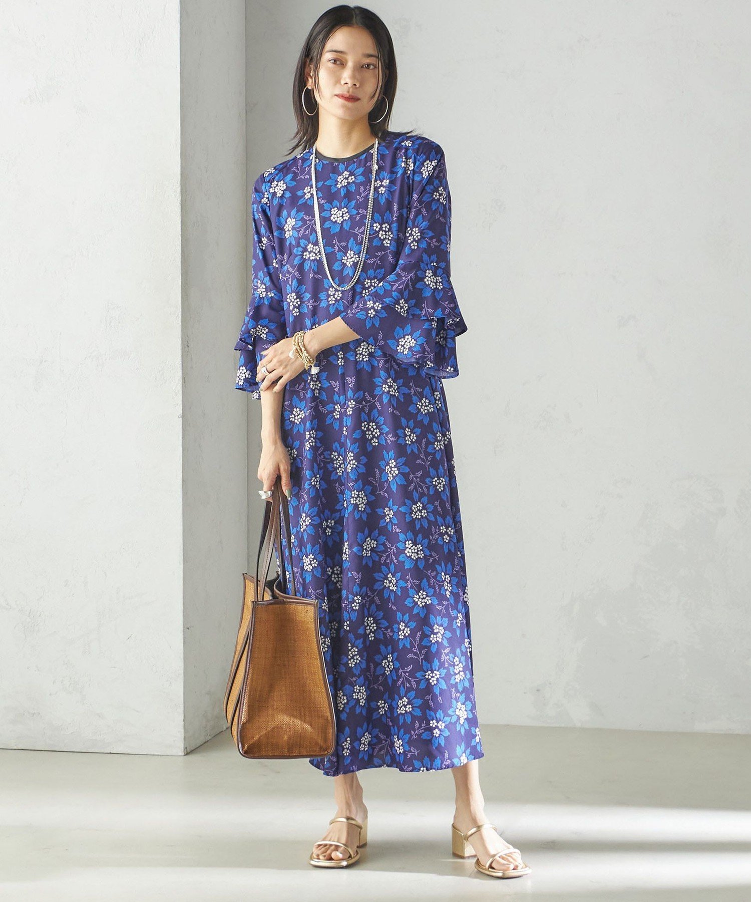 【SALE／40%OFF】SHIPS WOMEN 小泉里子コラボ:＜手洗い可能＞フラワー プリント ワンピース シップス ワンピース・ドレス ワンピース ネイビー レッド【送料無料】