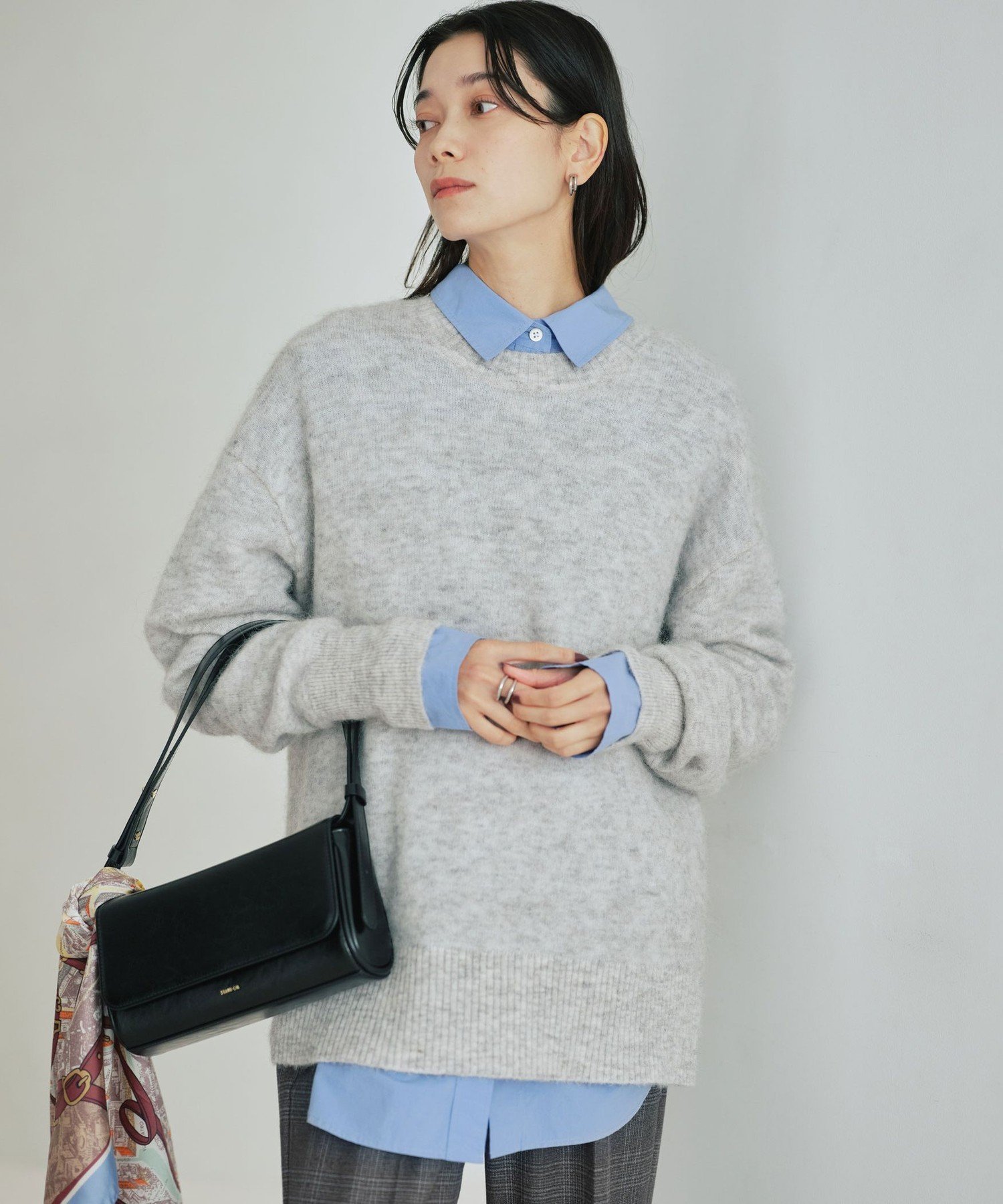 UNITED ARROWS green label relaxing アルパカブレンド クルーネック プルオーバー ニット ユナイテッドアローズ グリーンレーベルリラクシング トップス ニット ブルー レッド ベージュ グレー【送料無料】のサムネイル