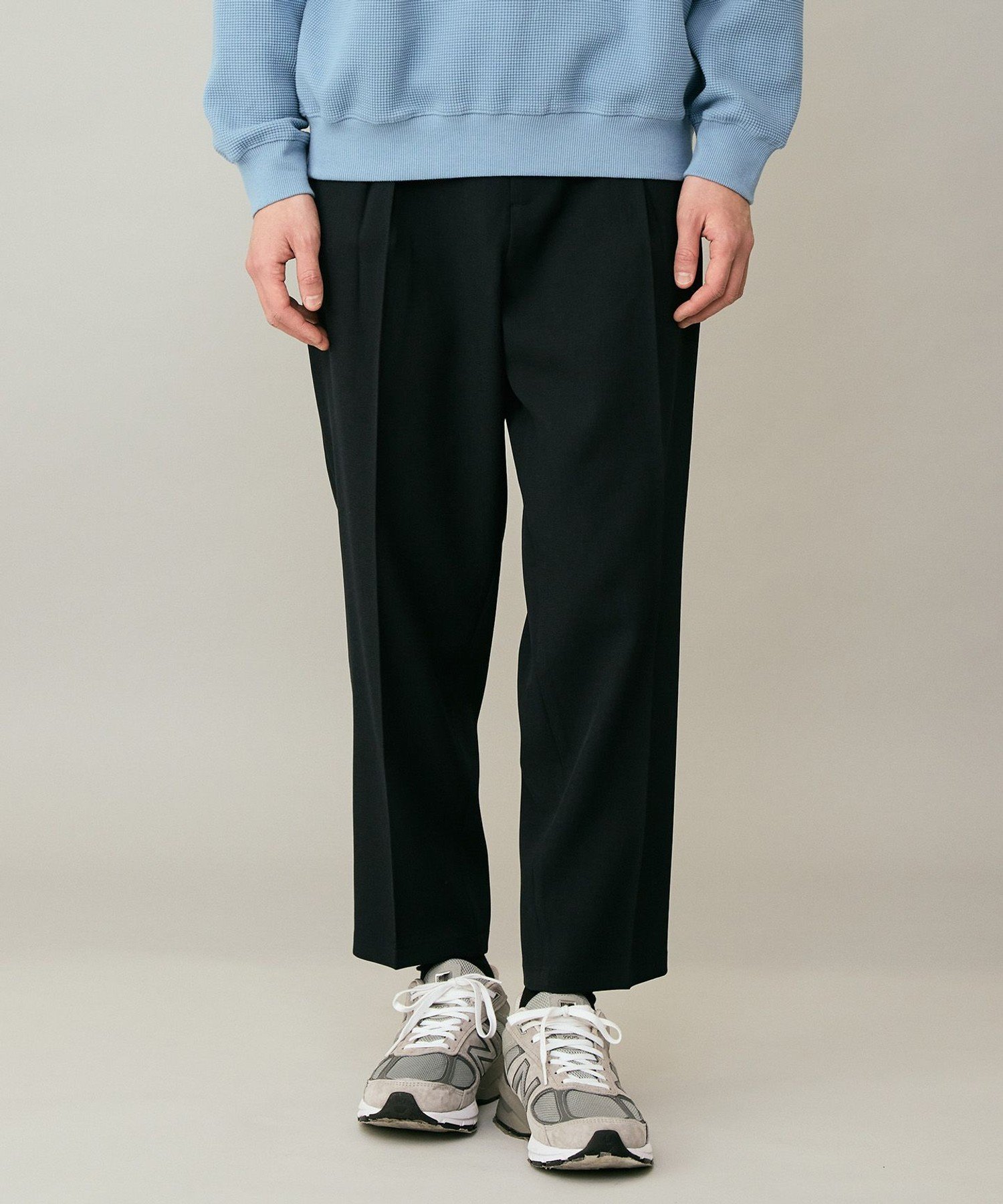 UNFILO MENS 【ストレッチ/イージーケア】WOOL TOUCH 機能美パンツ ワイド アンフィーロ パンツ その他のパンツ ネイビー グレー ブラック