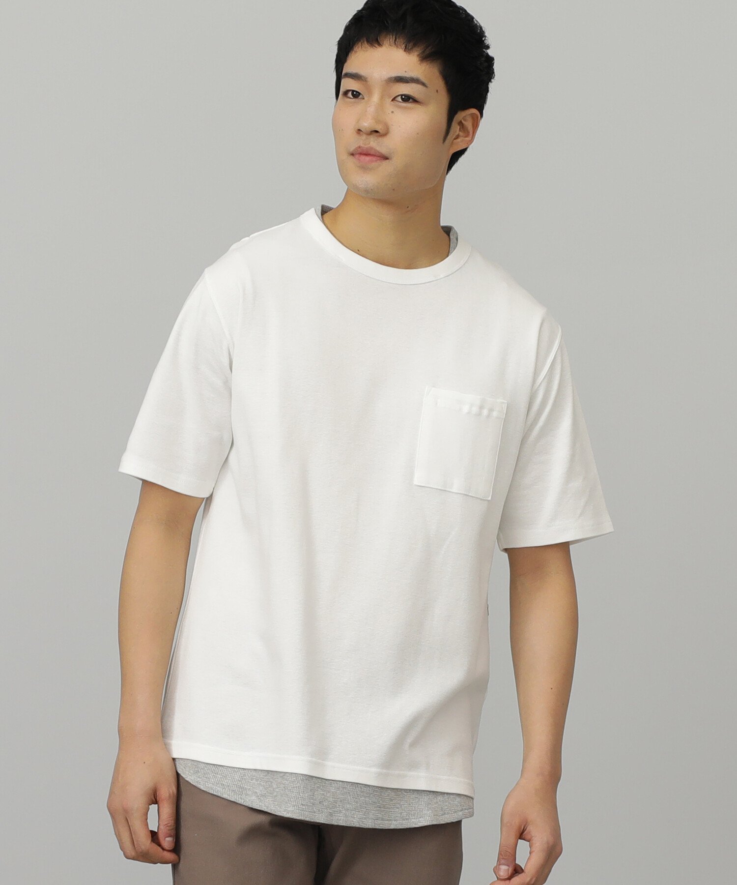 BEAMS HEART BEAMS HEART / フェイクレイヤード Tシャツ ビームス ハート カットソー Tシャツ ネイビー ホワイト ブラック ベージュ グリーン【送料無料】