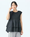 【SALE/30%OFF】BEAMS HEART WOMEN 【洗濯機洗い可】コンビティアード プルオーバー 25SS ノースリーブ シルエット デザイントップス ビームス ハート トップス カットソー・Tシャツ ブラウン オレンジ ホワイト ブラック