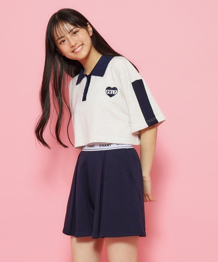 PINK-latte 【2点SET/スクールコーデ】大人気!衿付きポロセットアップ ピンク ラテ ワンピース・ドレス その他のワンピース・ドレス グレー ブラック パープル【送料無料】のサムネイル