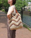 T.S.L 【デイリー/リゾート/カゴバッグ】ペーパー柄編みトートバッグ トライシル バッグ かごバッグ ベージュ【送料無料】