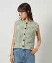 EMMEL REFINES <EMMEL REFINES>EM HW ハシゴスパンコール 2WAY ノースリーブニット ユナイテッドアローズ グリーンレーベルリ...
