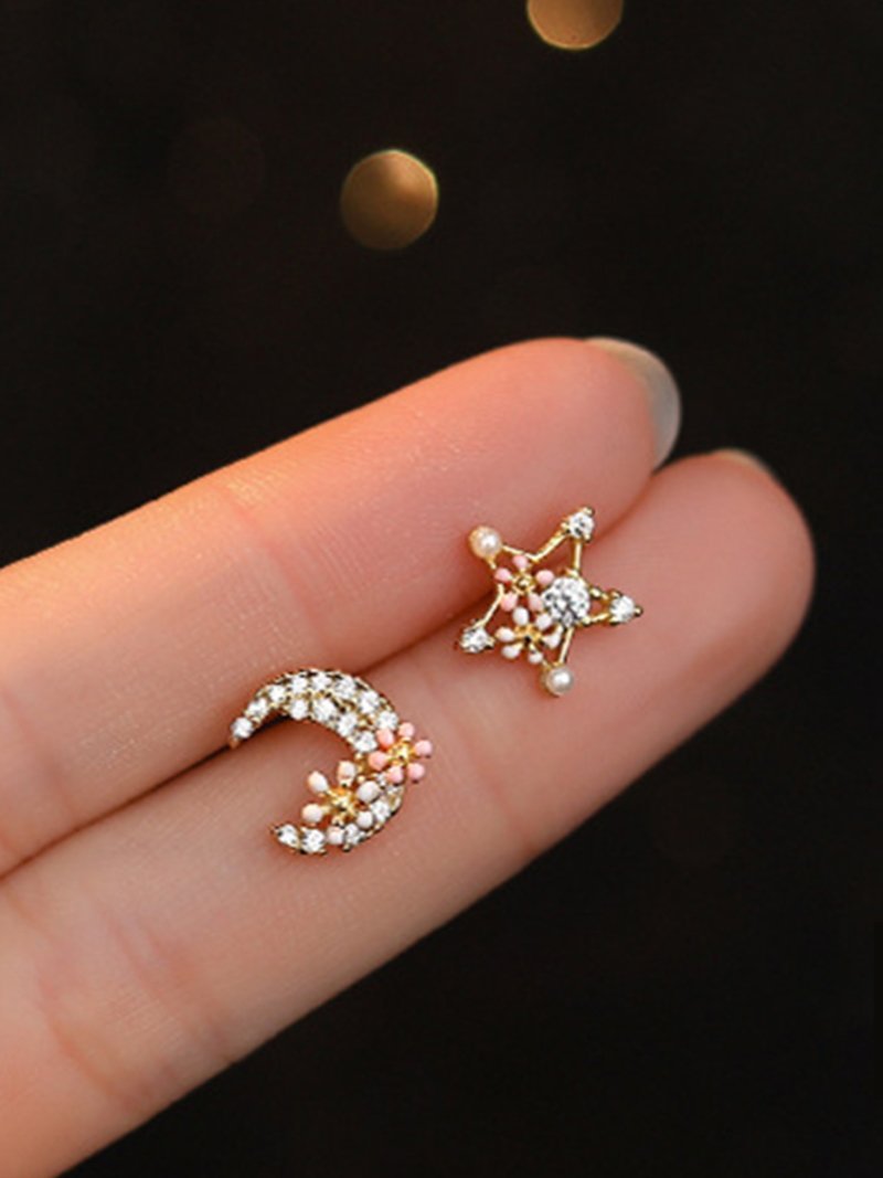 【SALE／50%OFF】Coo+i Coo+i/(W)ムーン スターアシンメトリーデザインピアス スレンダー アクセサリー・腕時計 ピアス ゴールド