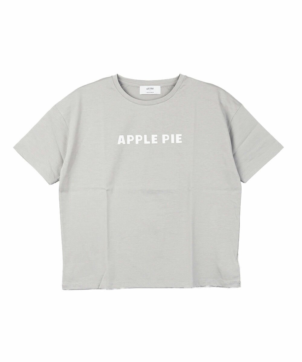 Utilite ユティリテ プリントTシャツ APPLE PIE ブルーコムブルー トップス カットソー・Tシャツ