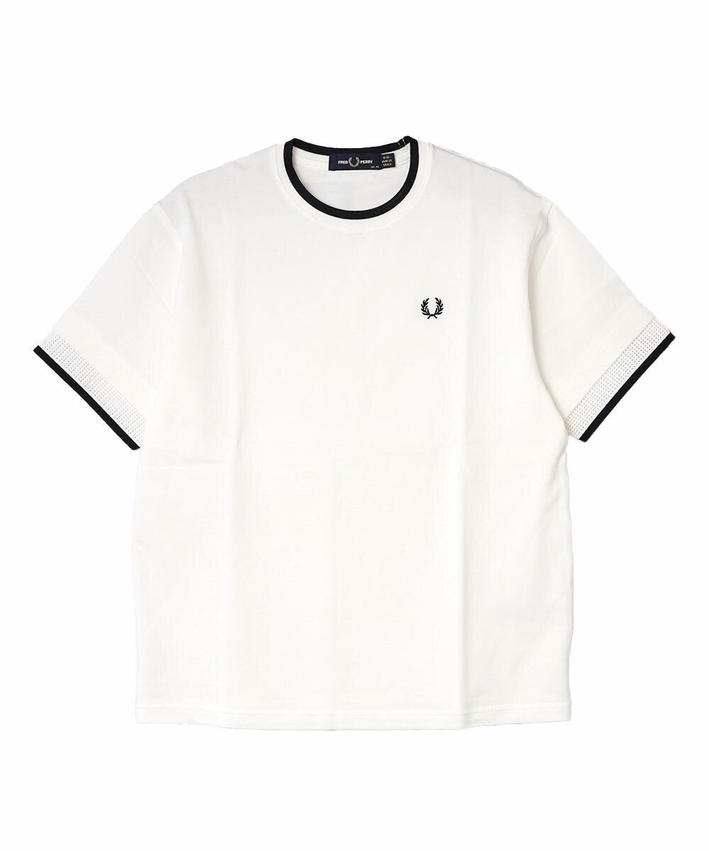 フレッドペリー Tipped Mesh Pique T-shirt ブルーコムブルー トップス カットソー・Tシャツ