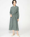 【SALE／30 OFF】CROCODILE LADIES CROCODILE LADIES/(W)シャーリング 葉柄プリント ワンピース クロコダイル ワンピース ドレス ワンピース グリーン パープル【送料無料】