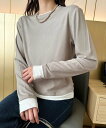 【SALE/30%OFF】aimoha - select - aimoha -select-/重ね着風デザイン長袖トップス アイモハ トップス カットソー・Tシャツ ベージュ ブラック
