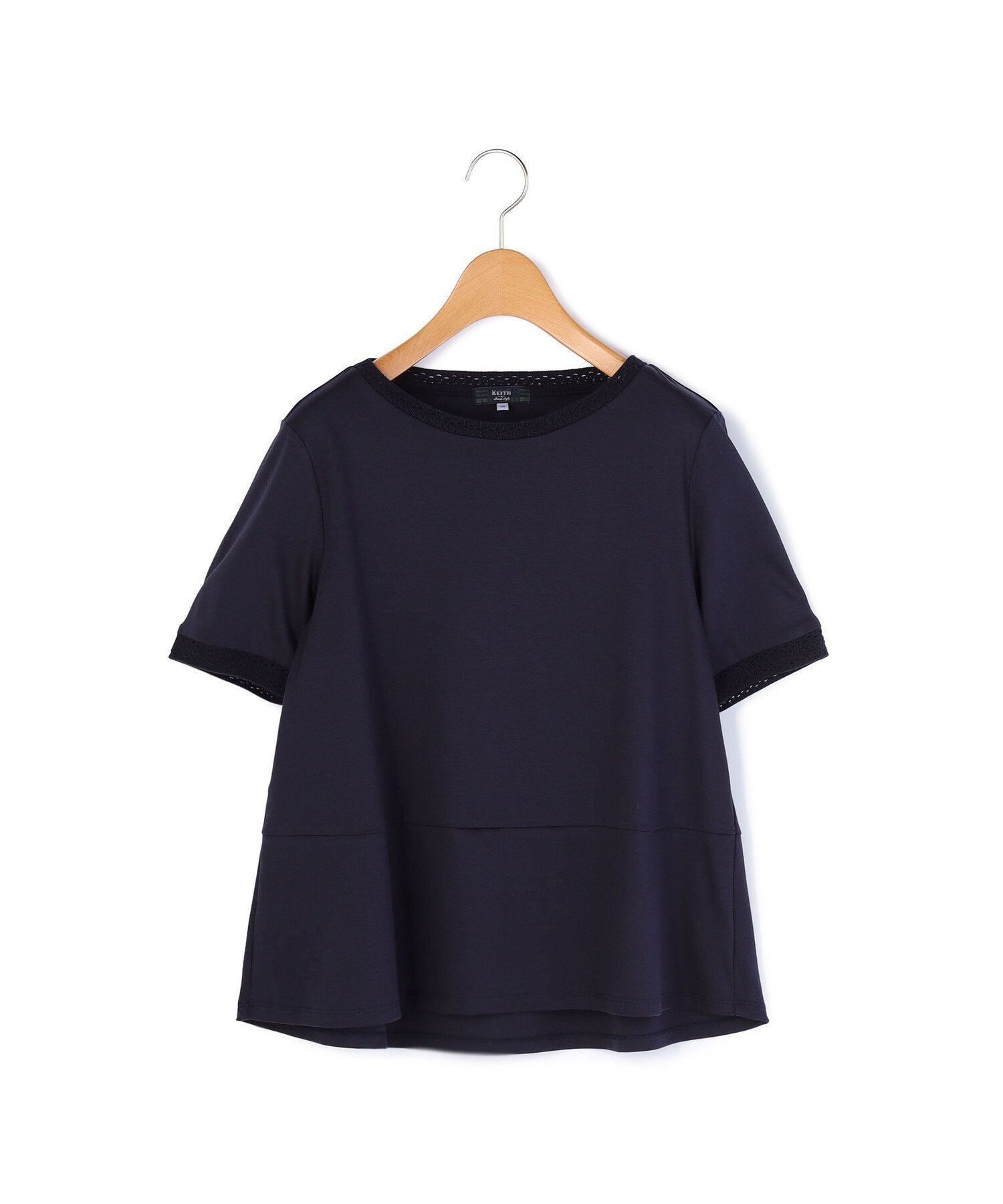 KEITH 【Lサイズ】クロッシェジャージーカットソー キース トップス カットソー・Tシャツ ネイビー ホワイト グリーン