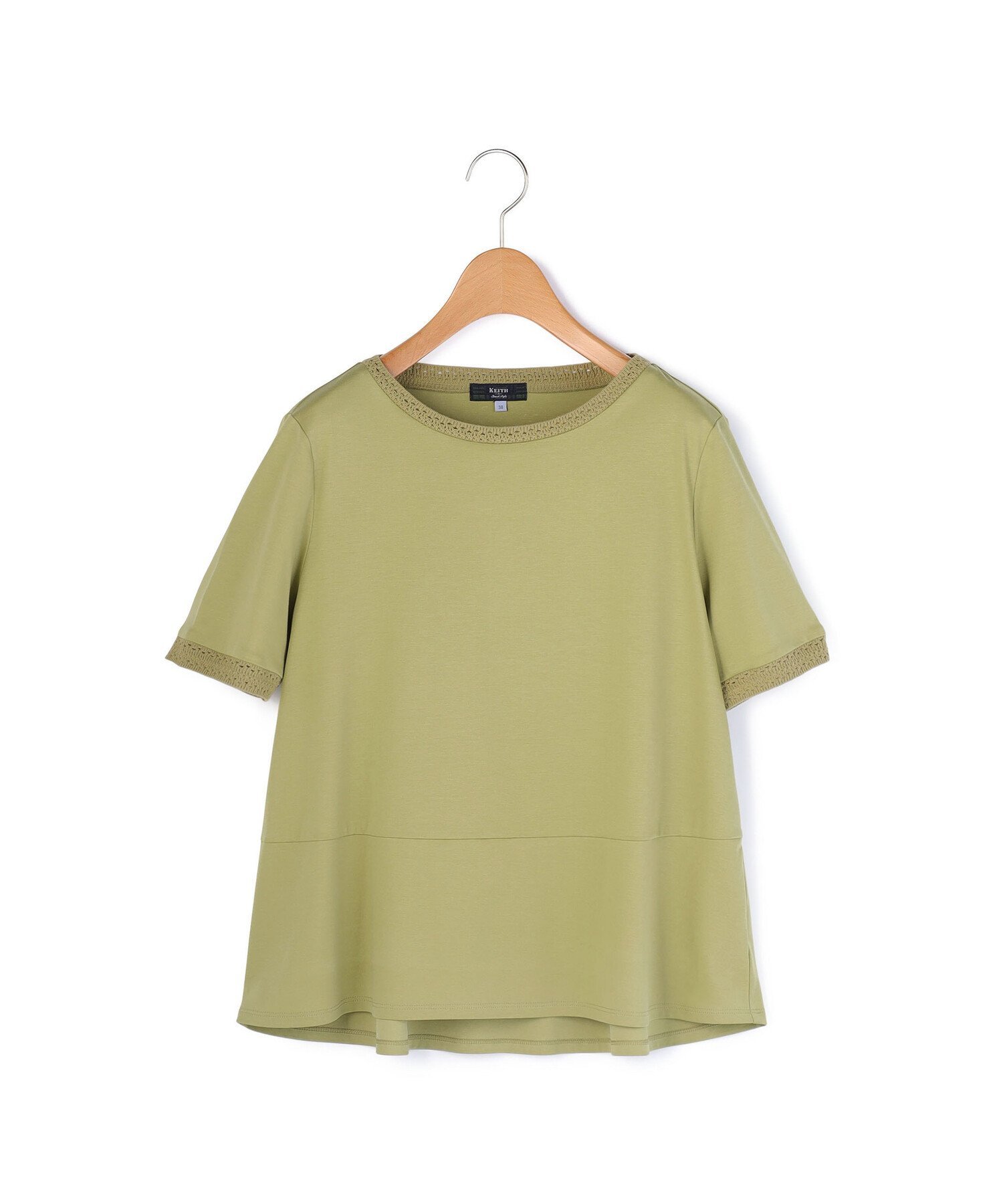 KEITH 【Lサイズ】クロッシェジャージーカットソー キース トップス カットソー・Tシャツ ネイビー ホワイト グリーン
