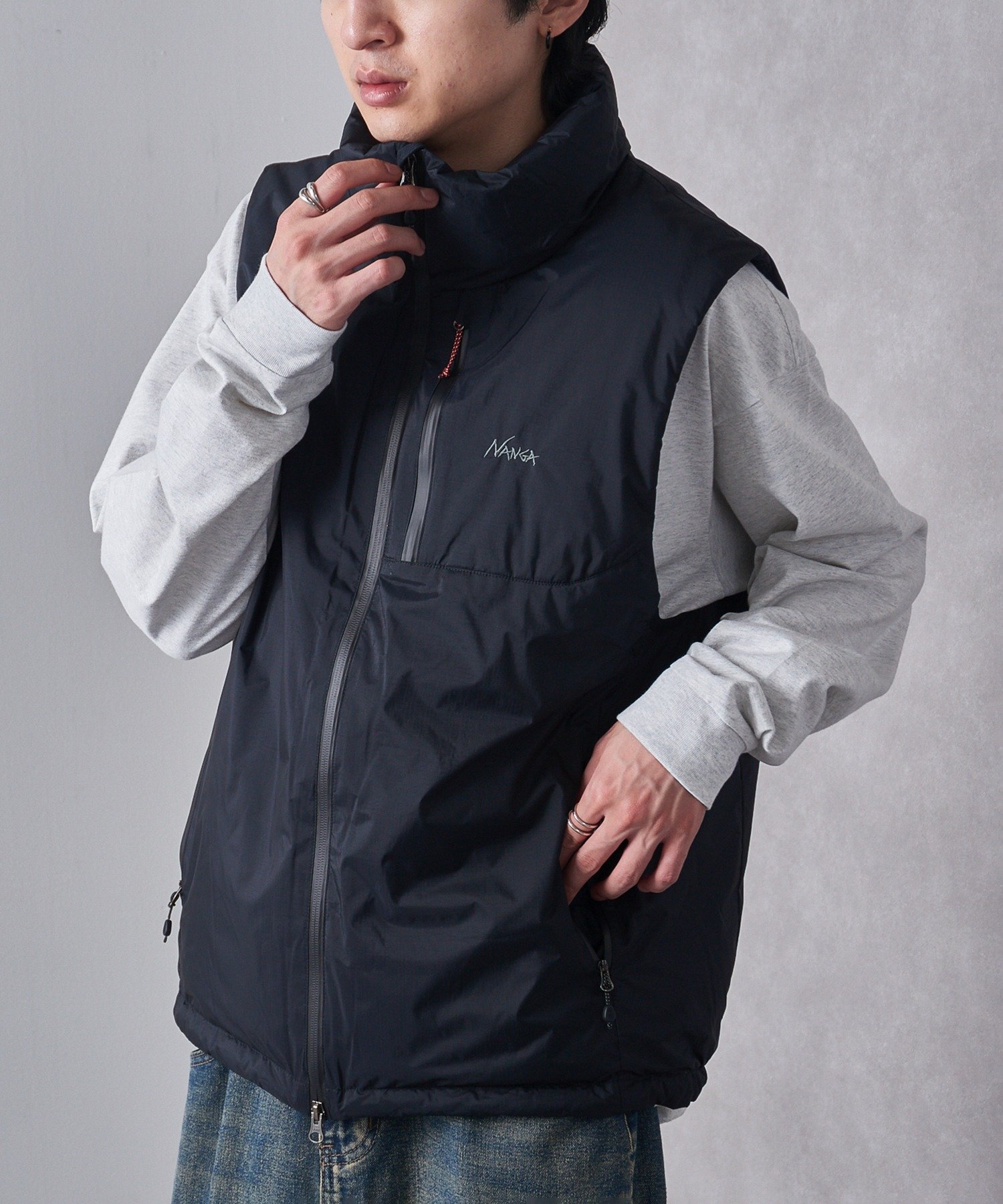 【SALE／7%OFF】NANGA NANGA/AURORA TEX STAND COLLAR DOWN VEST カセットチャート ジャケット・アウタ..